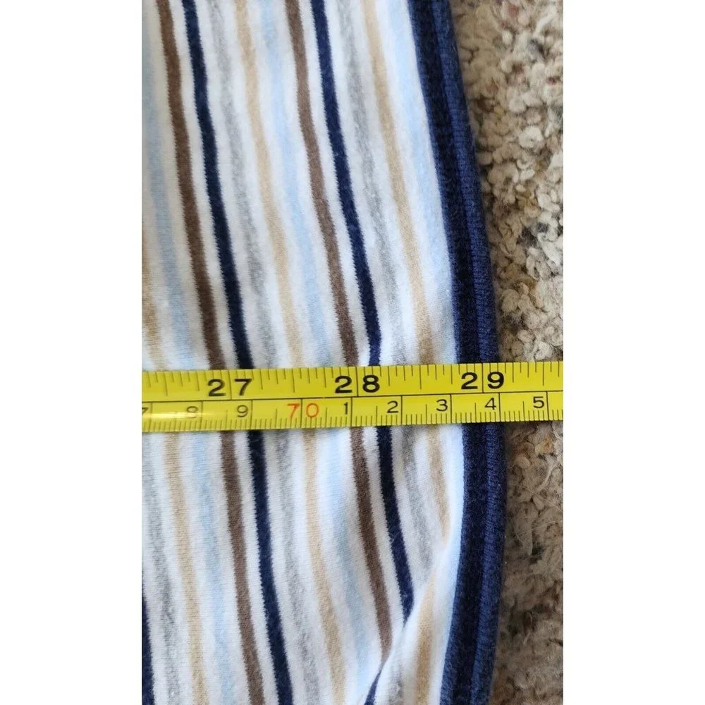 Carter's Baby Blanket Receiving Swaddle‎ Jersey Cotton Blue/Brown/White Striped